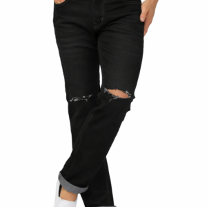 Ben Martin Men's Mid Rise Knee Cut Slim Fit Jeans