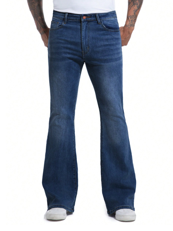 Ben Martin Men's Bootcut Bell Bottom Jeans || Flared Denim Jean for Men || Stretchable Mid Rise Cotton Pants || Retro Style Casual Wear Bootcut' Denim' Jeans: