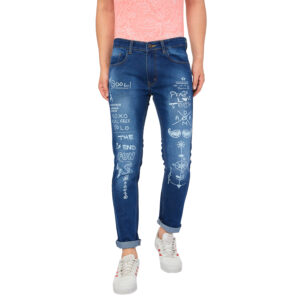 Ben Martin Men's Slim Fit Stylish Stretchable Printed Graphics Casusal Denim Jeans Pant for Men