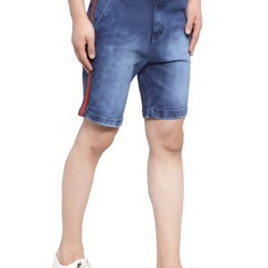 Ben Martin Men's Regular Fit Side Stripe Stretchable Denim Shorts